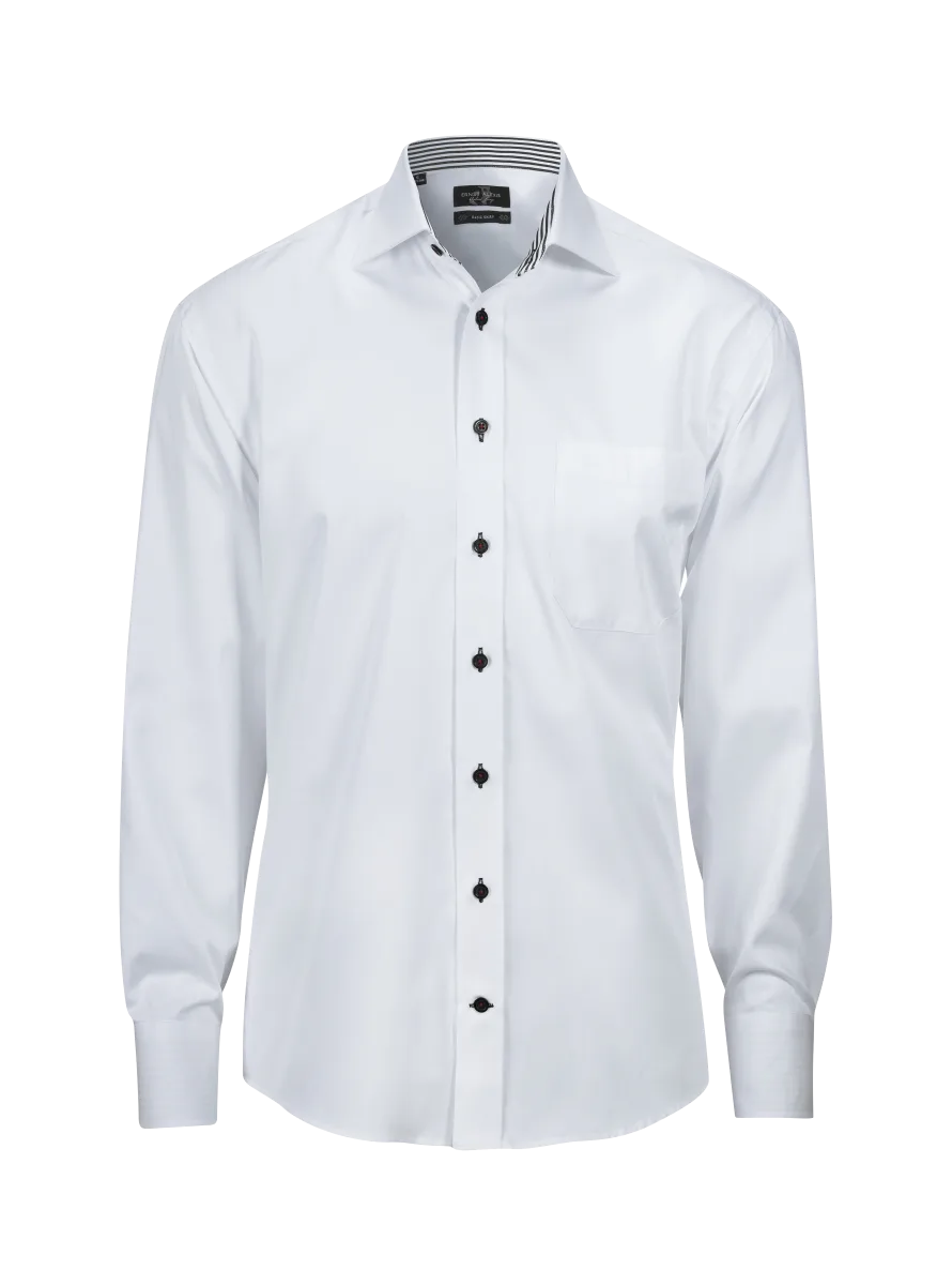 Men´s Shirt Slim Fit 00/99 Vit/Svart ( ej bröstficka )