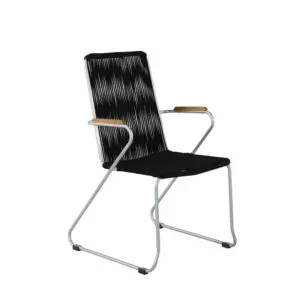 Bois Armchair - Zink / Black Rope / Acacia (2-pack)