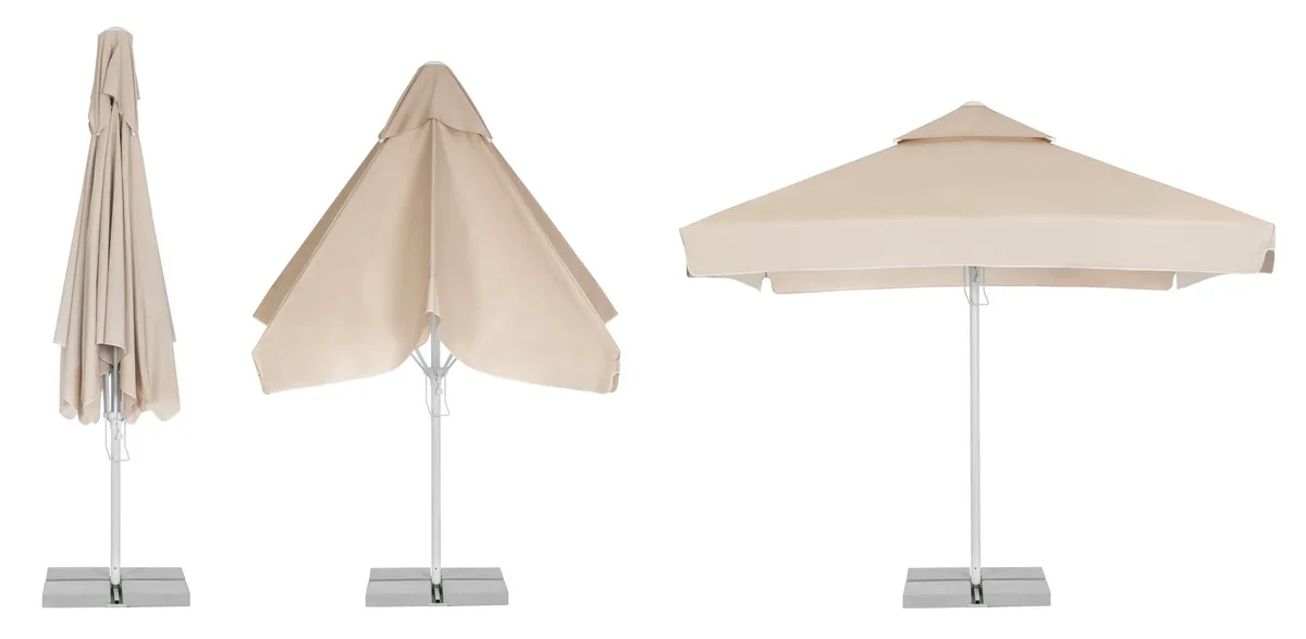 Parasoll 3.5x3.5m med volang, II tak, telescopic