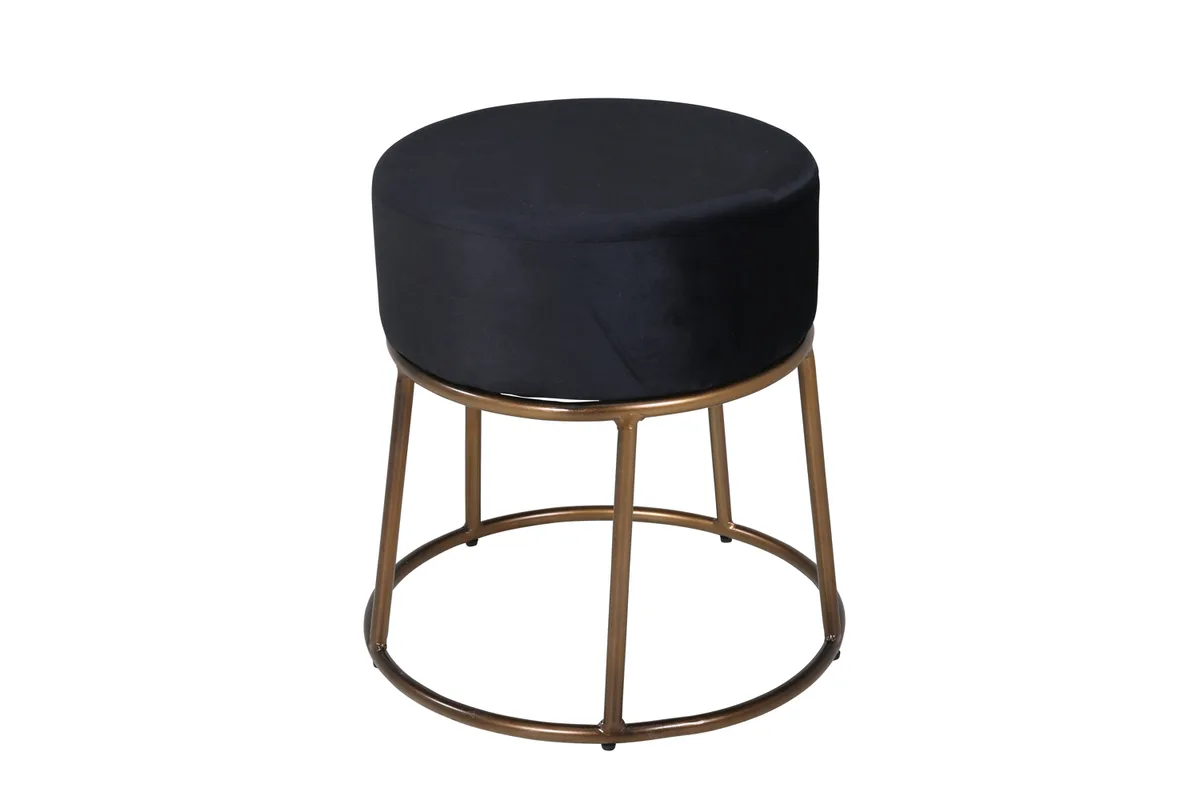 Pippi Pouf - Distressed Copper / Black Velvet