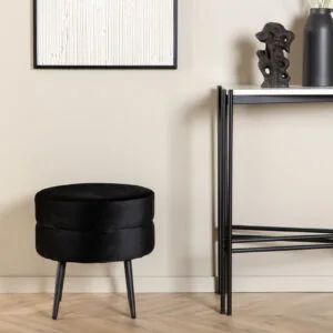 Pot Pouf - Black / Black Velvet