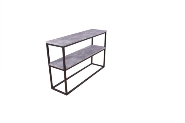 Rise Side Table Double - Black / concrete -look