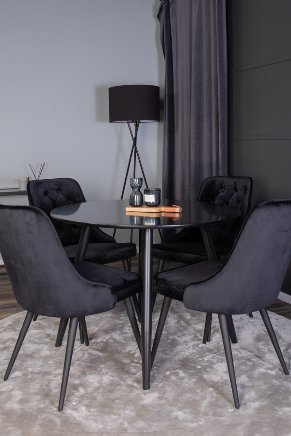 Matgrupp Plaza med stolarna Velvet Deluxe
