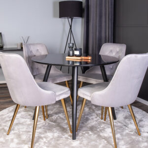 Matgrupp Plaza med stolarna Velvet Deluxe