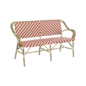Paris bänk Röd/beige