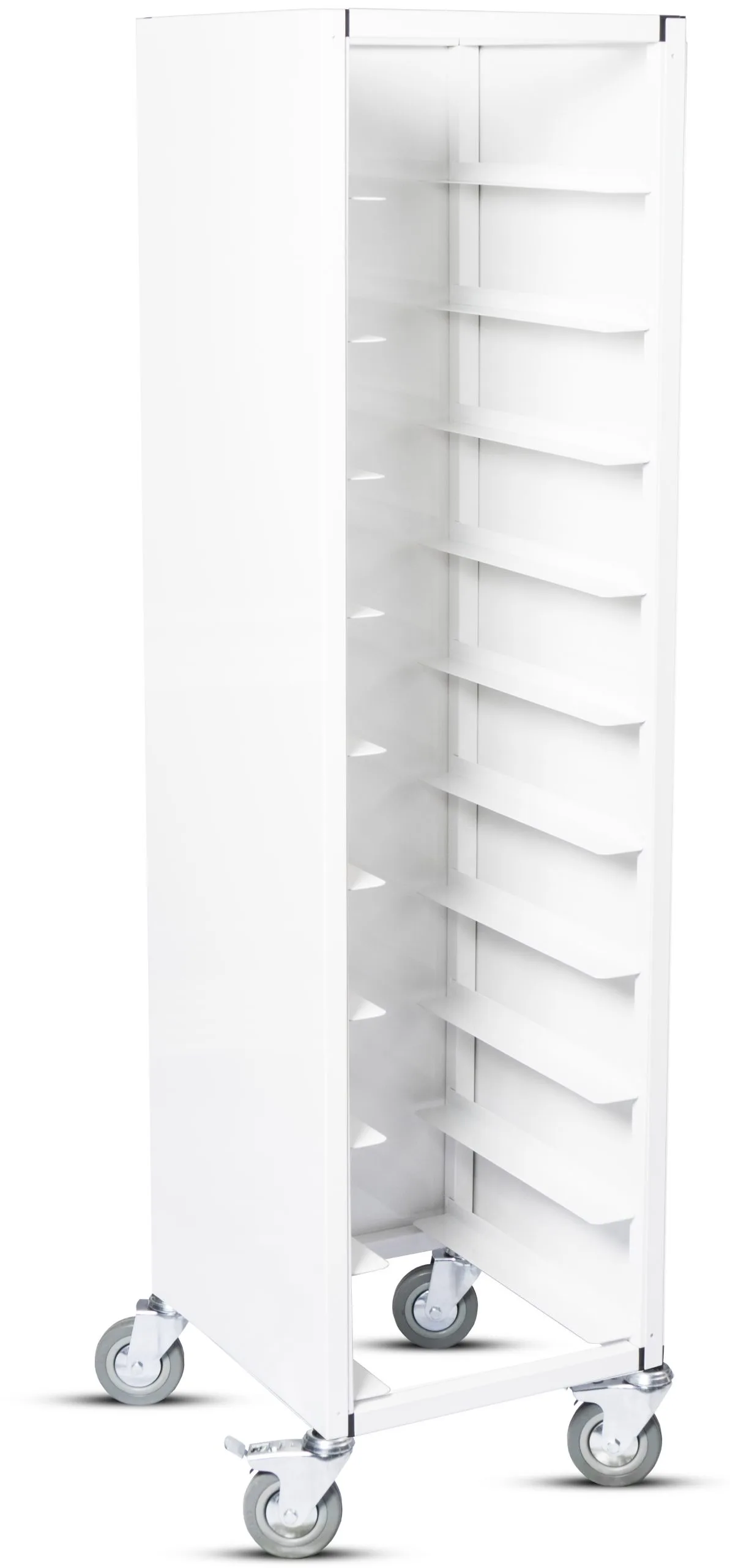 Brickvagn enkel 280x360 mm, vit, tre täckta sidor