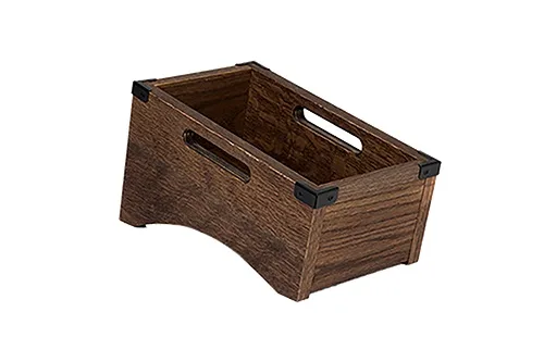 Lutad besticklåda(Kastanjebrun med Metall Hörn)