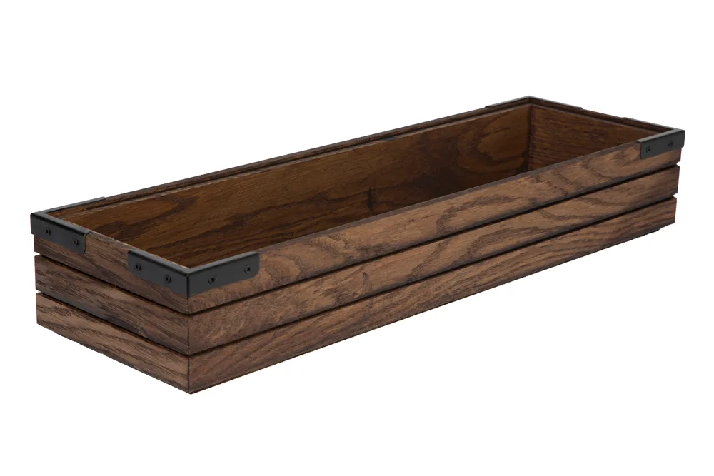 Stapelbar Låda GN2/4 (Kastanjebrun med Metall Hörn)