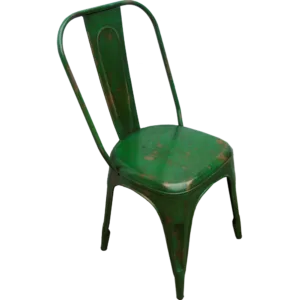 Cool järnstol - grön med patina (4-pack)