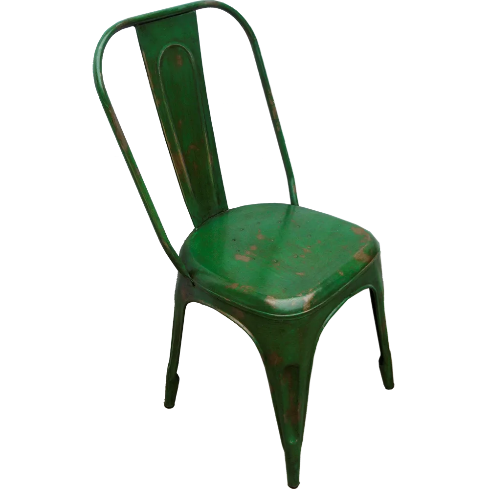 Cool järnstol - grön med patina (4-pack)