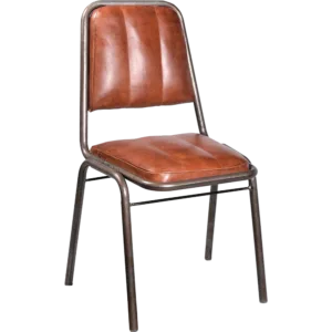 Stol med läder (2-pack)