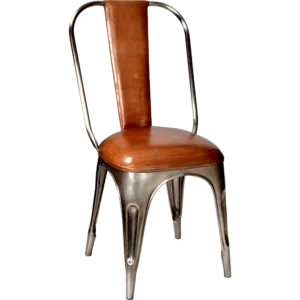 Vadderad stol - glänsande och brun (4-pack)