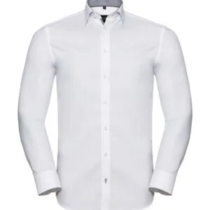 Tailored Contrast Herringbone Shirt LS