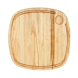 Serveringsbräda kastanj 35×35 med ränna & dipp-plats