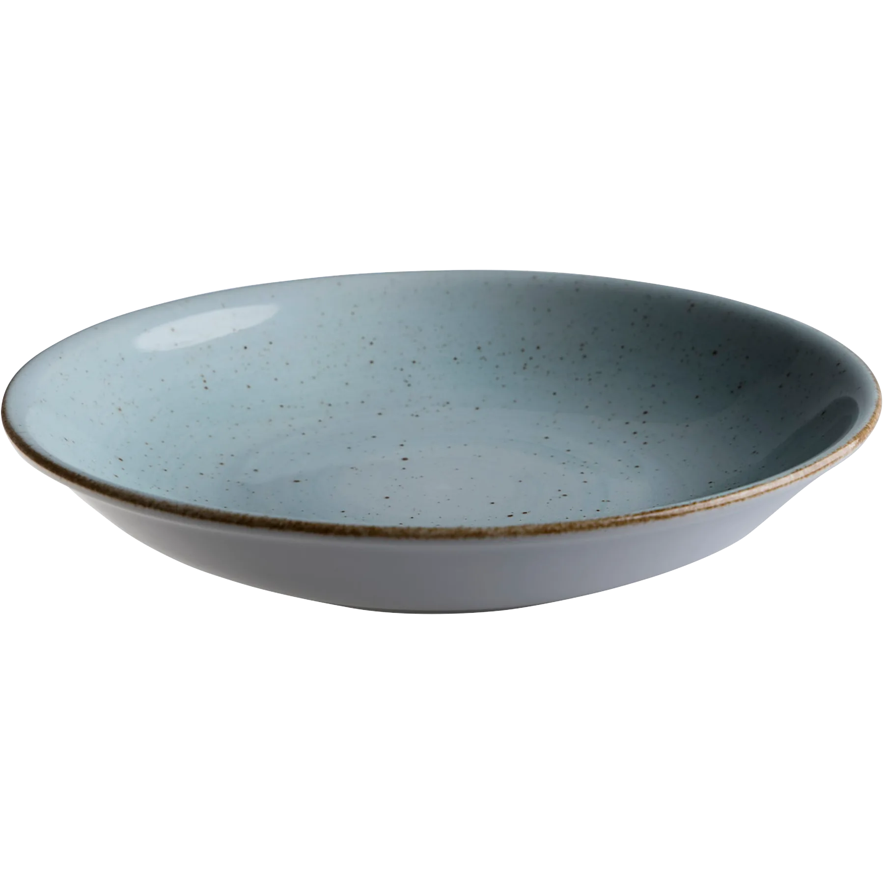 Tallrik djup rund handmålat turkos 23cm