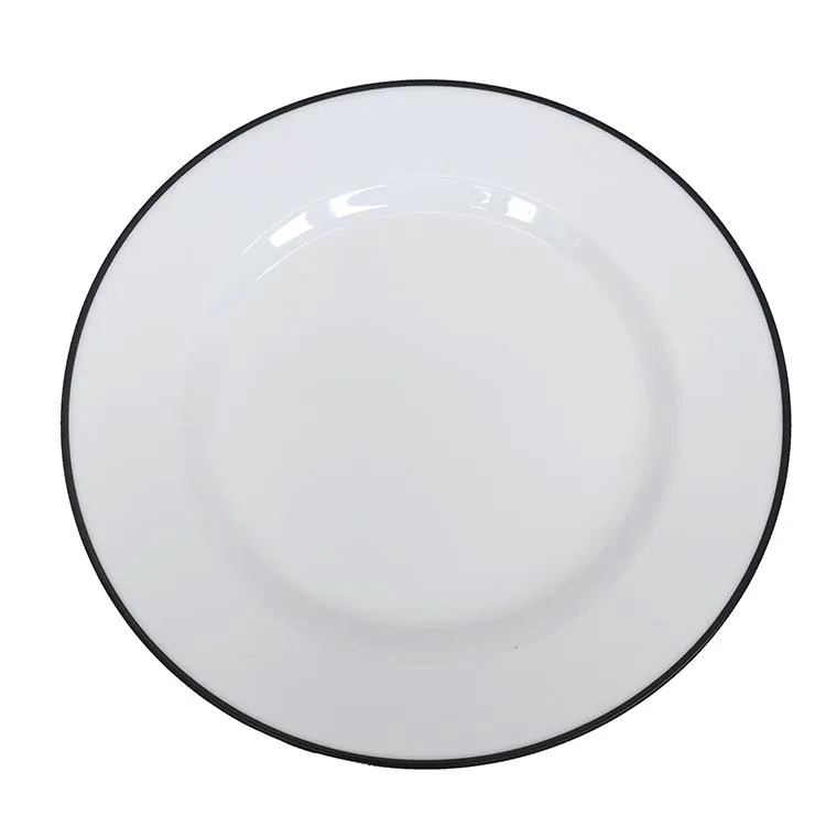 Tallrik rund med svart rand 19cm