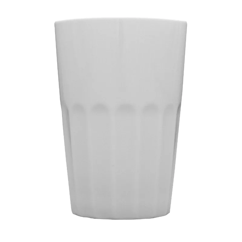 Mugg utan öra räfflad vit 38cl