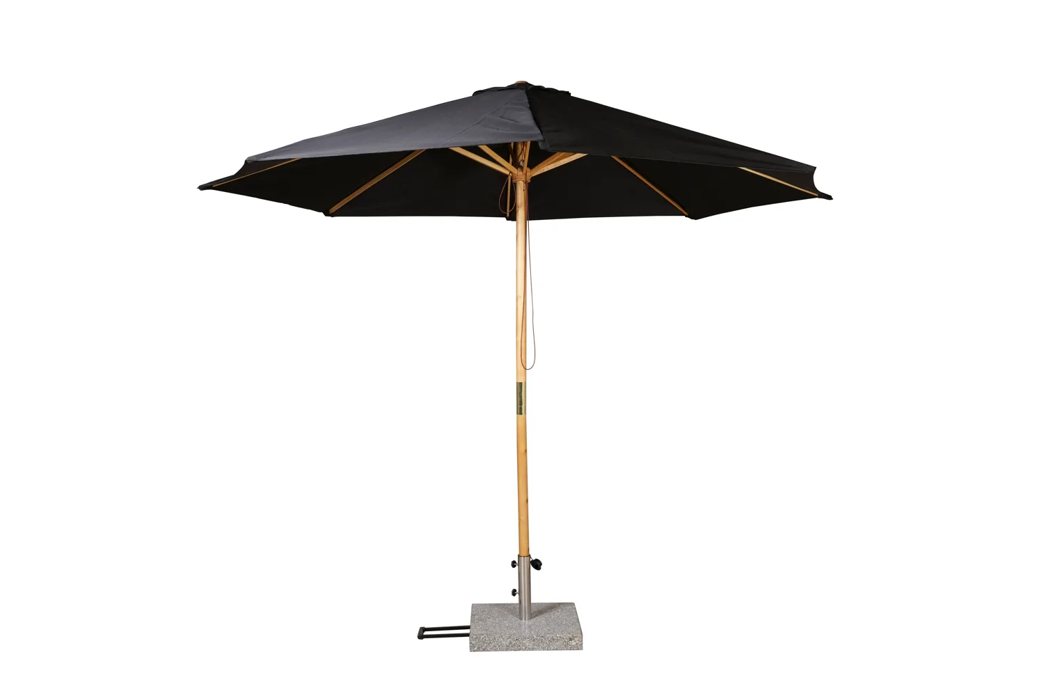 Ixos Umbrella - ø300 -  Wood / Black Fabric