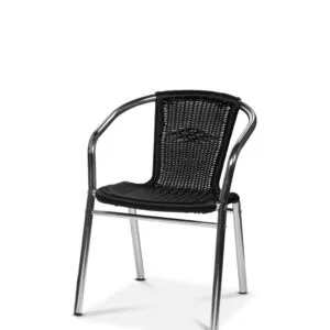 Alu-Bistro karmstol, svart
