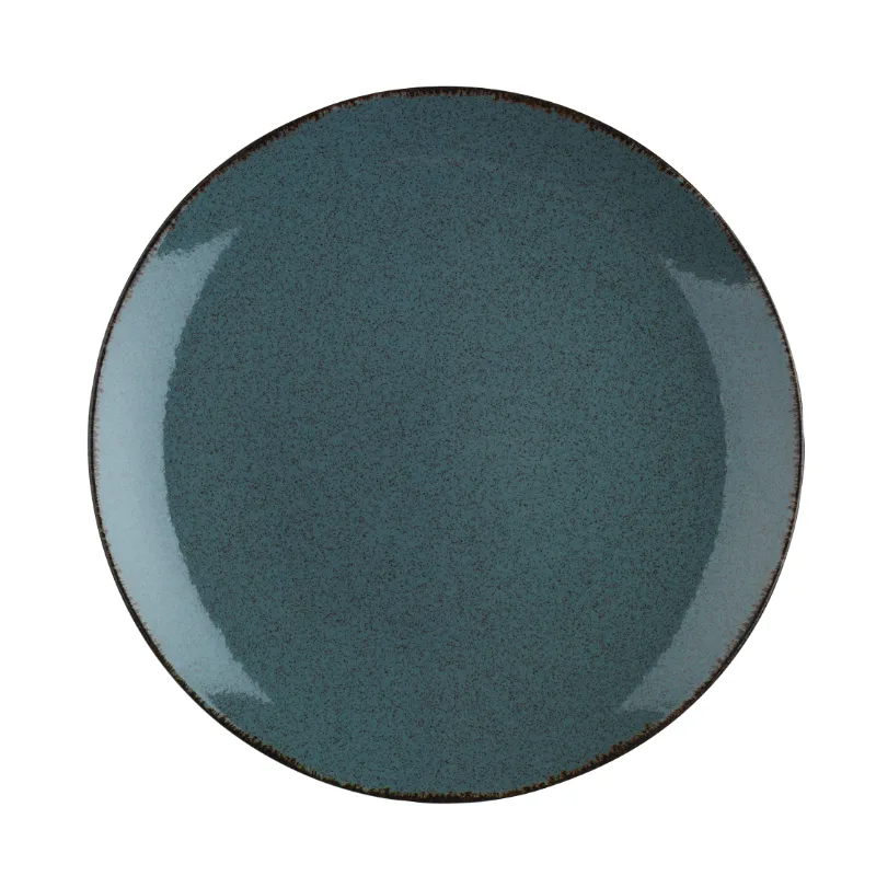 Tallrik flat 27cm gråblå