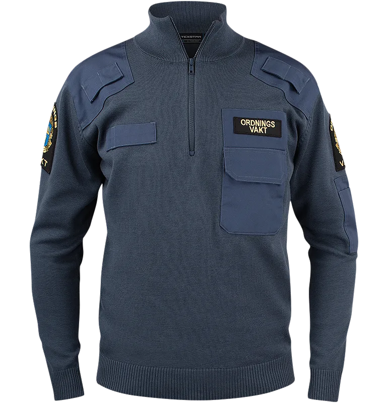 Natotröja med ½ zip & krage