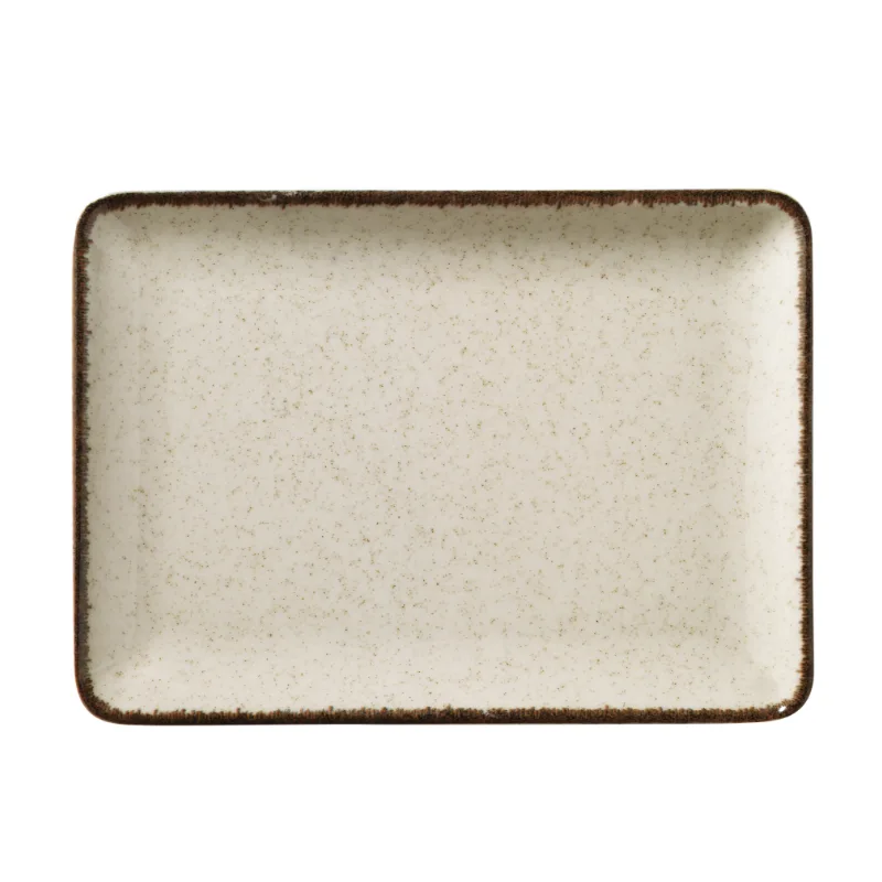 Tallrik flat 27X20cm beige